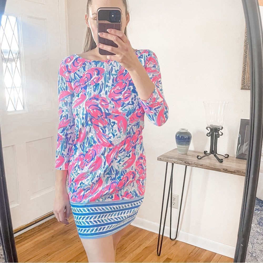 Lilly Pulitzer Pink Blue Floral Mini Dress